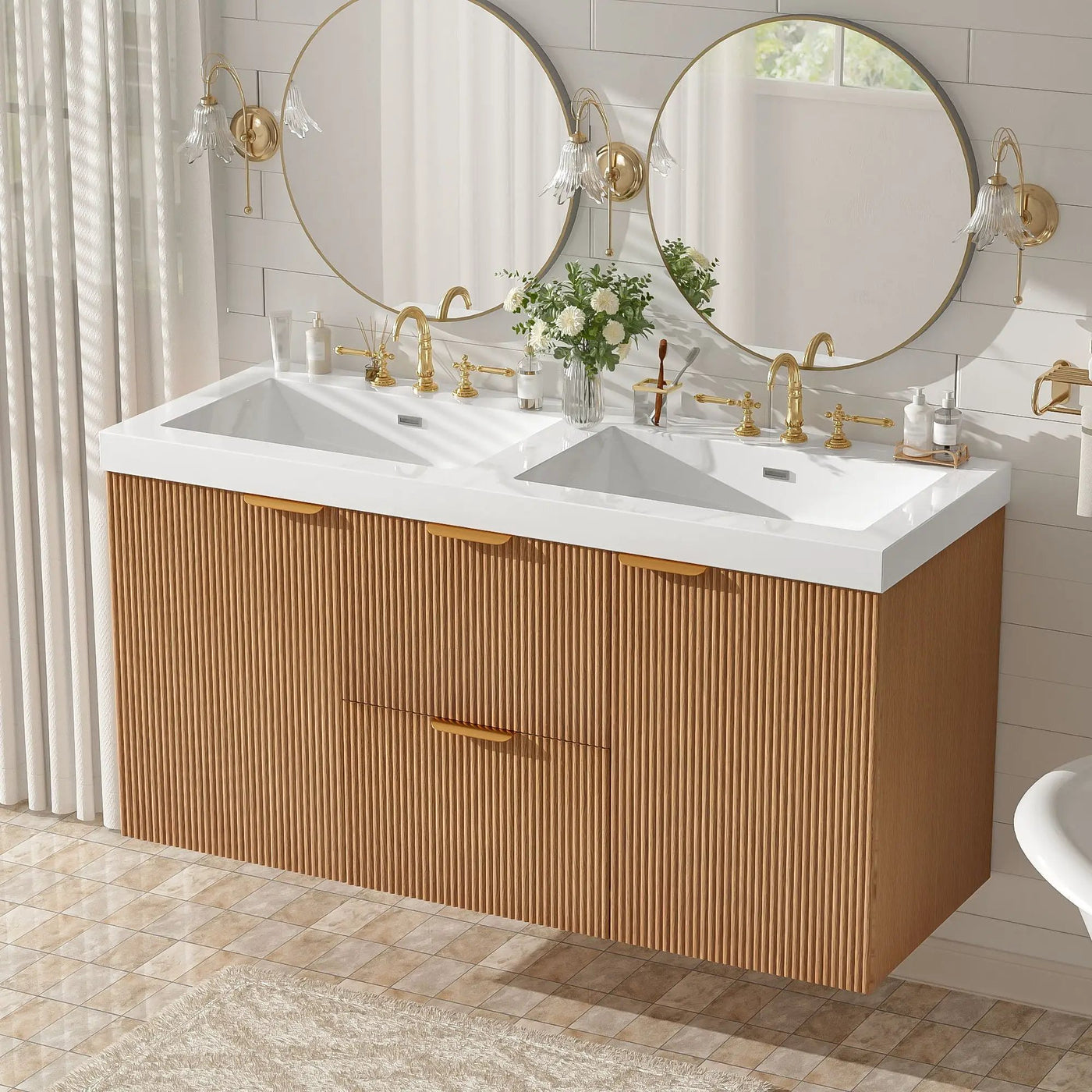 Modern Wall Mounted Bathroom Vanity, Soft Close Doors by HouseOfZazla