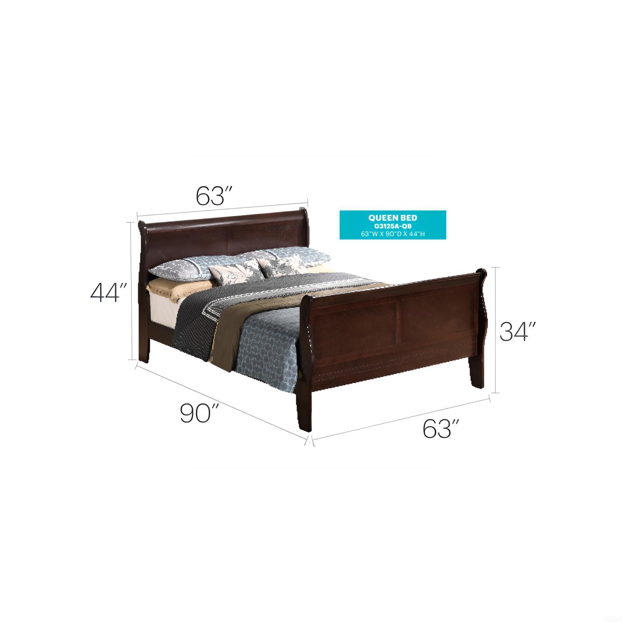Louis Phillipe - Panel Sleigh Bed by Unique Piece Furniture