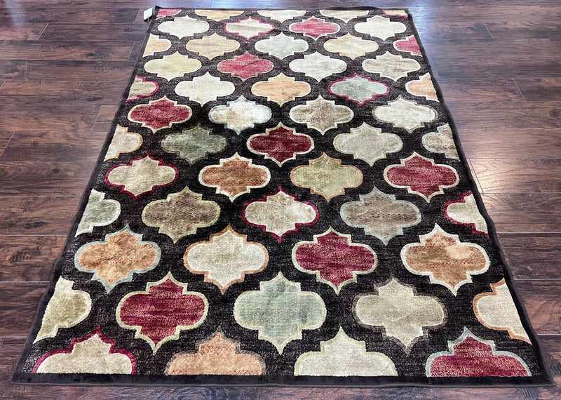 Panel Design Rug 5x7, Multicolor Contemporary Area Rug, Small Living Room Rug by Jewel Rugs