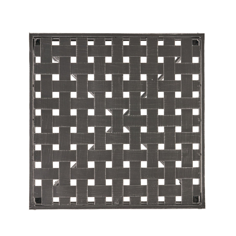 Outdoor Square Side Table with X Shaped Iron Frame - Black by HouseOfZazla