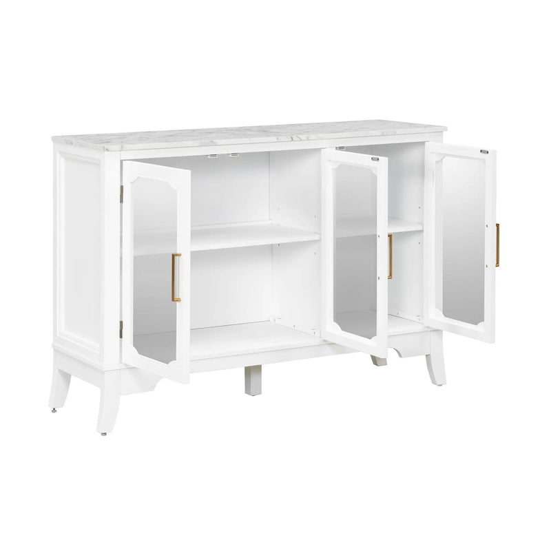 Storage Cabinet 3 Doors Stylish Style White by HouseOfZazla