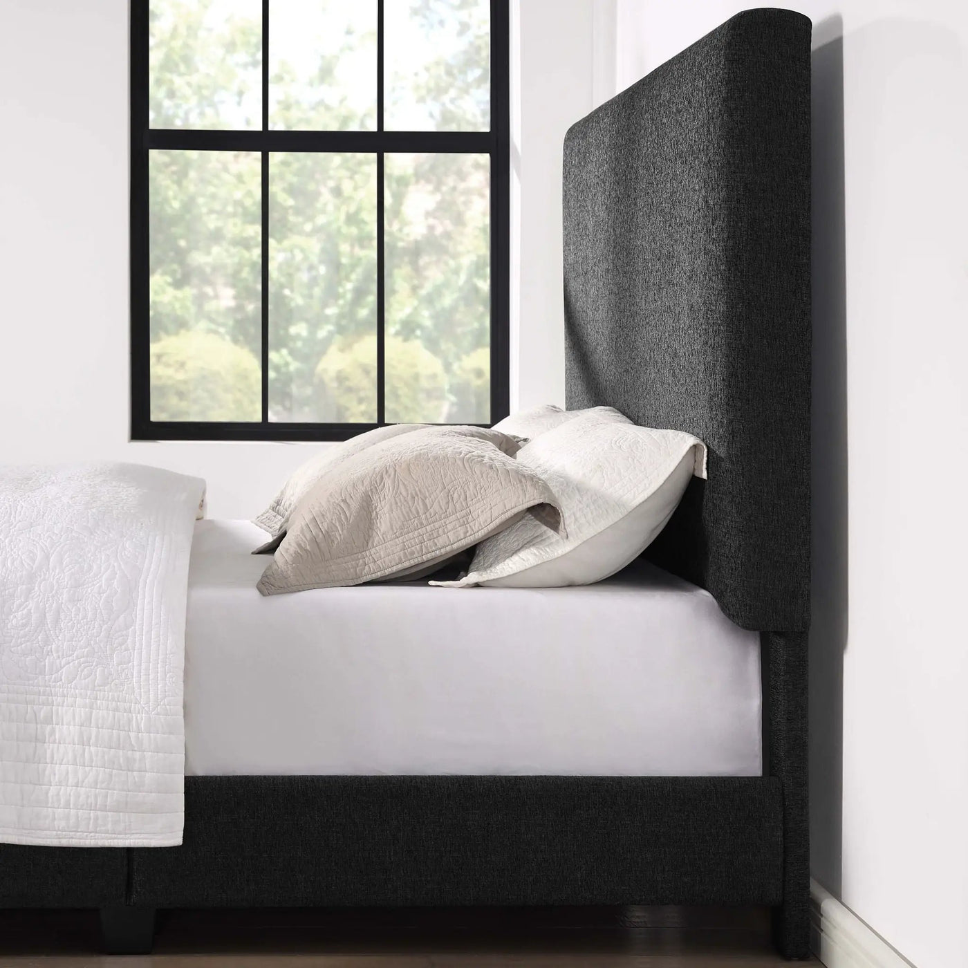 Platform Bed & Upholstered Headboard by HouseOfZazla