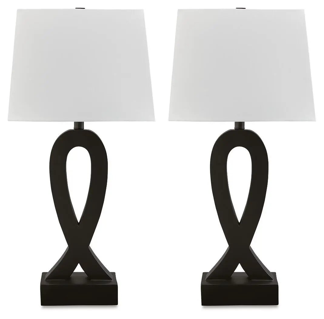 Markellton - Poly Table Lamp (Set of 2) - Black by Unique Piece Furniture
