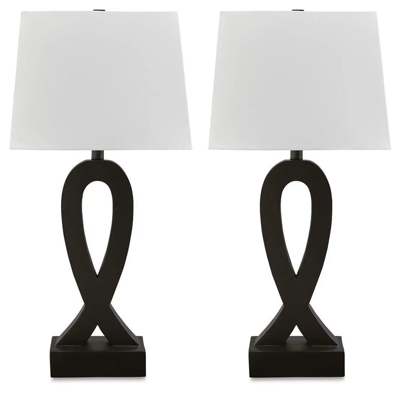 Markellton - Poly Table Lamp (Set of 2) - Black by Unique Piece Furniture