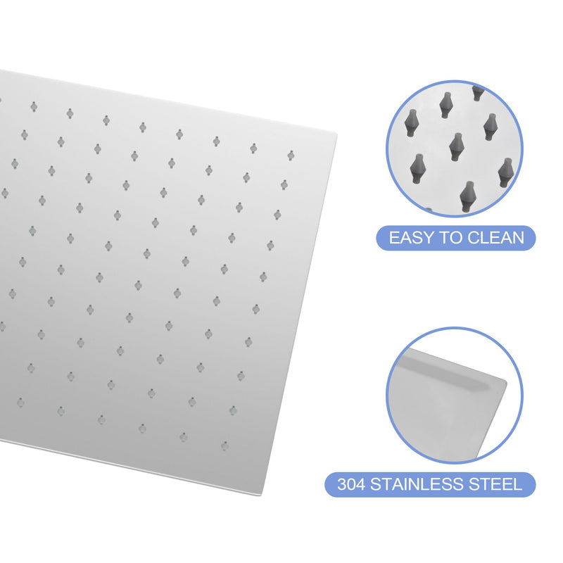 Modern 10" Square Rainfall Shower Head & Stainless Steel Wall Or Ceiling Mount Luxury Spa Shower Panel by HouseOfZazla