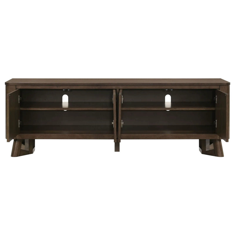 Trotter 71-inch 4-Door Wood TV Stand Media Console Brown by Unique Piece Furniture