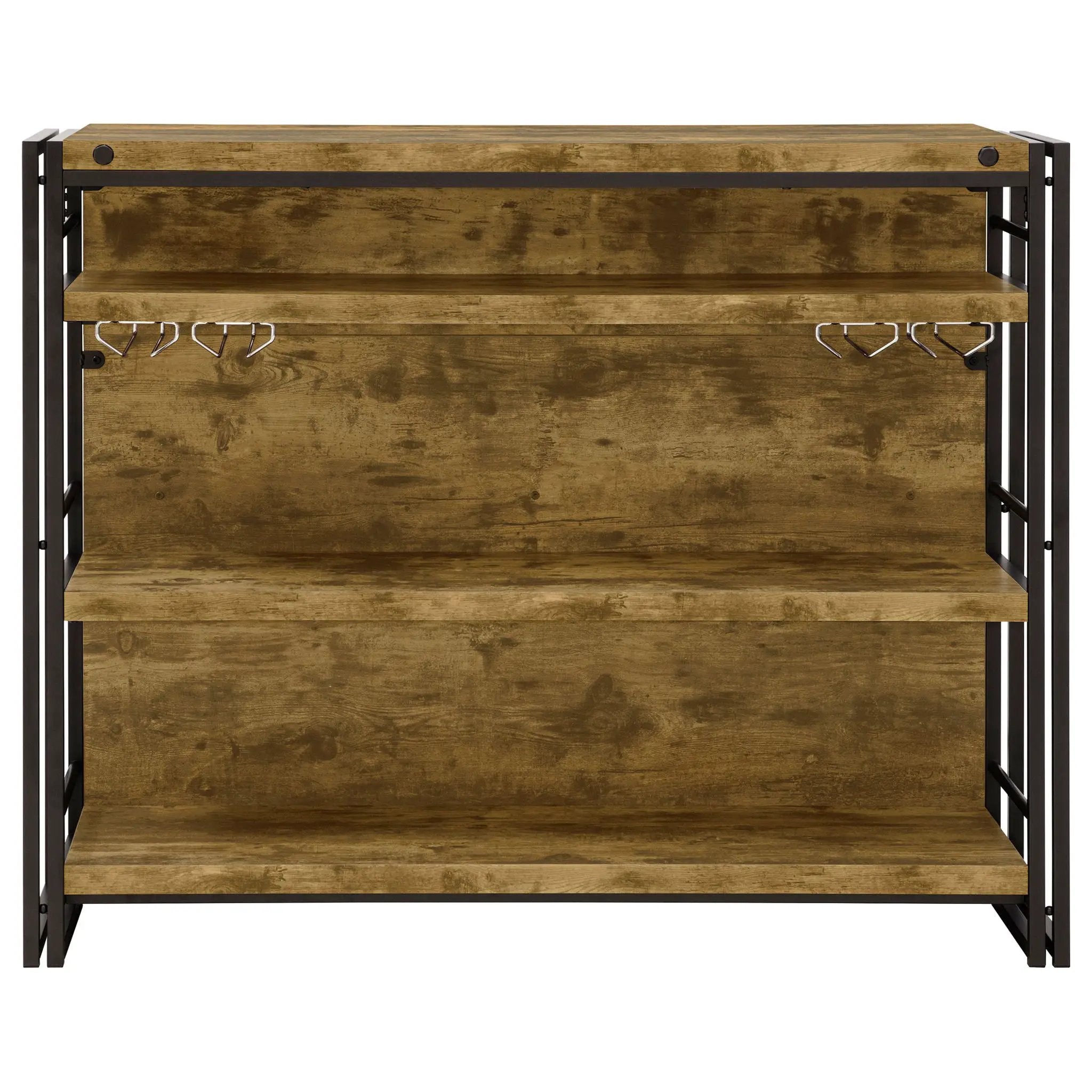 Renaldi 3-shelf Home Bar Wine Cabinet Rustic Nutmeg by Unique Piece Furniture