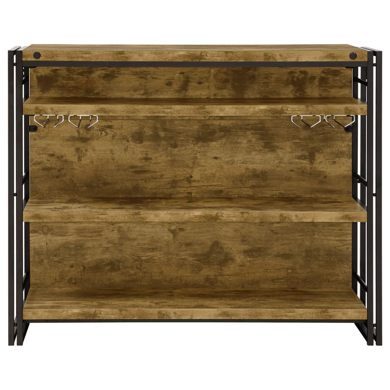 Renaldi 3-shelf Home Bar Wine Cabinet Rustic Nutmeg by Unique Piece Furniture
