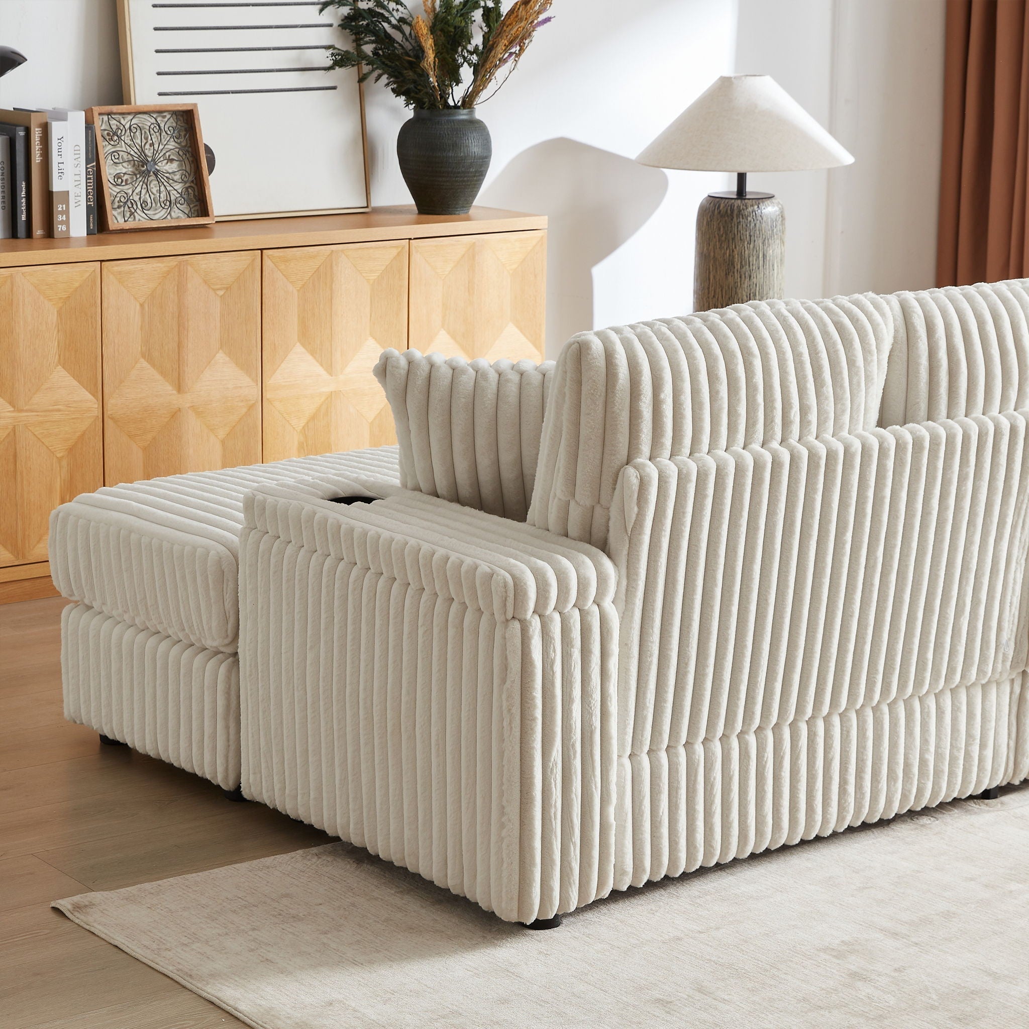 3 Seater Sofa With 2 Ottomans For Living Room by HouseOfZazla