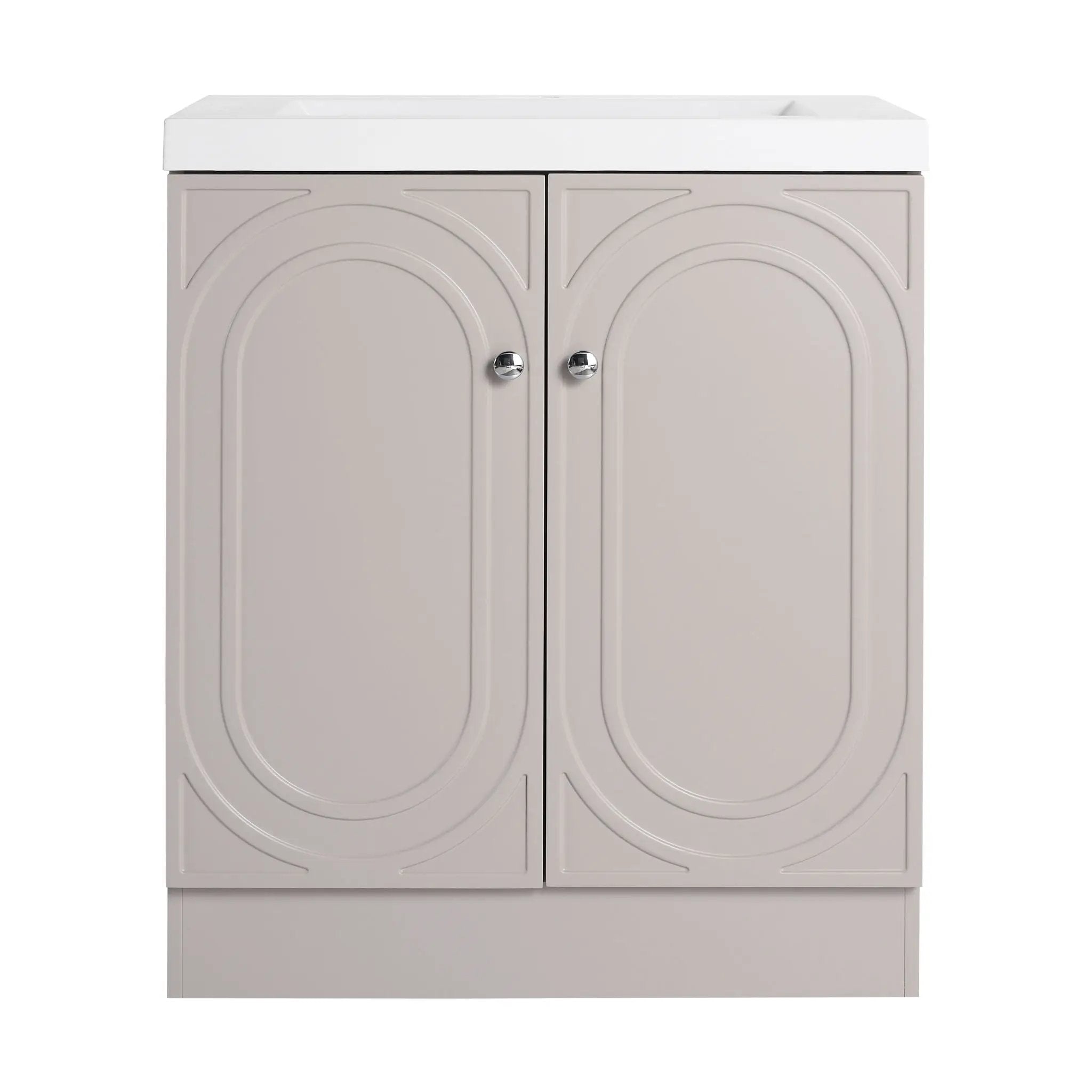 Contemporary Freestanding Bathroom Vanity With Resin Sink & Soft-Close Cabinet Doors by HouseOfZazla