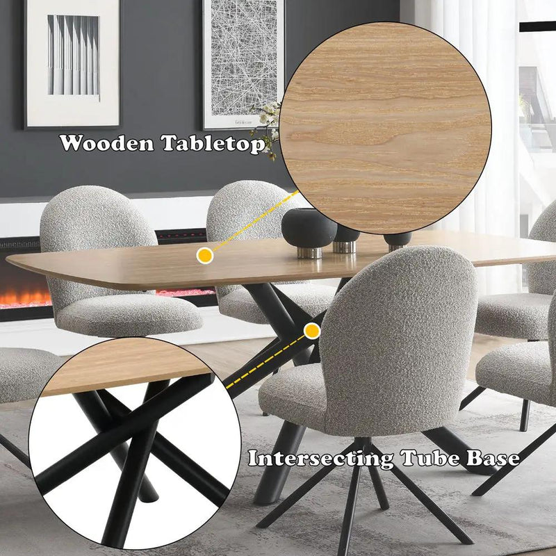 Lawton - Dining Table - Natural & Black by Unique Piece Furniture