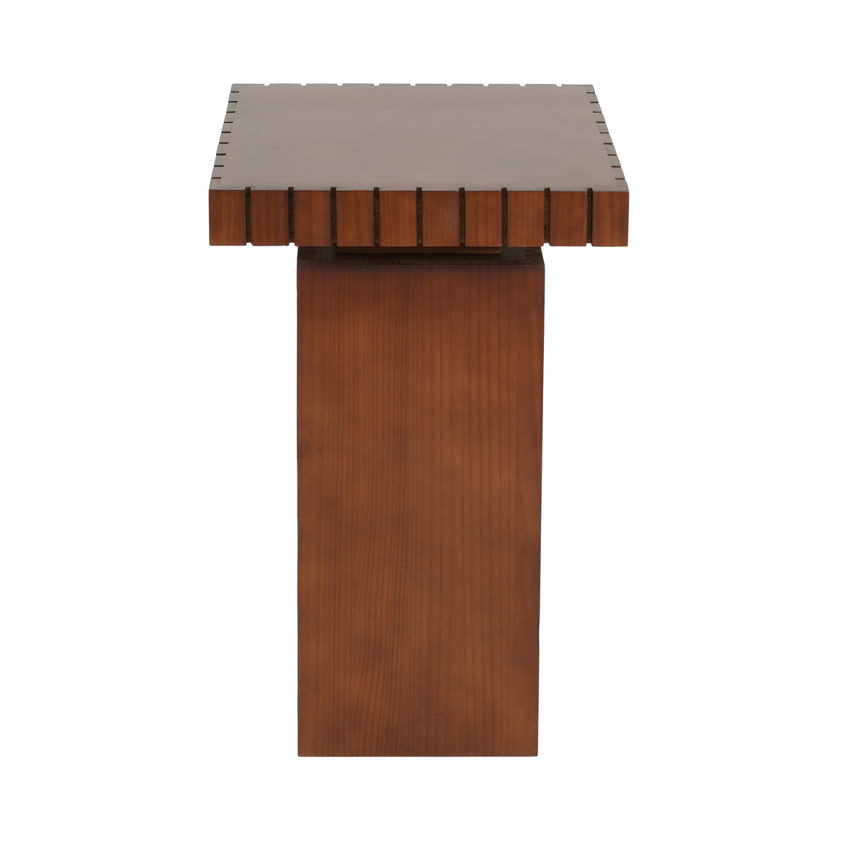 Walnut Wood Square End Table with Pedestal Base - Walnut, photo 9 of 10