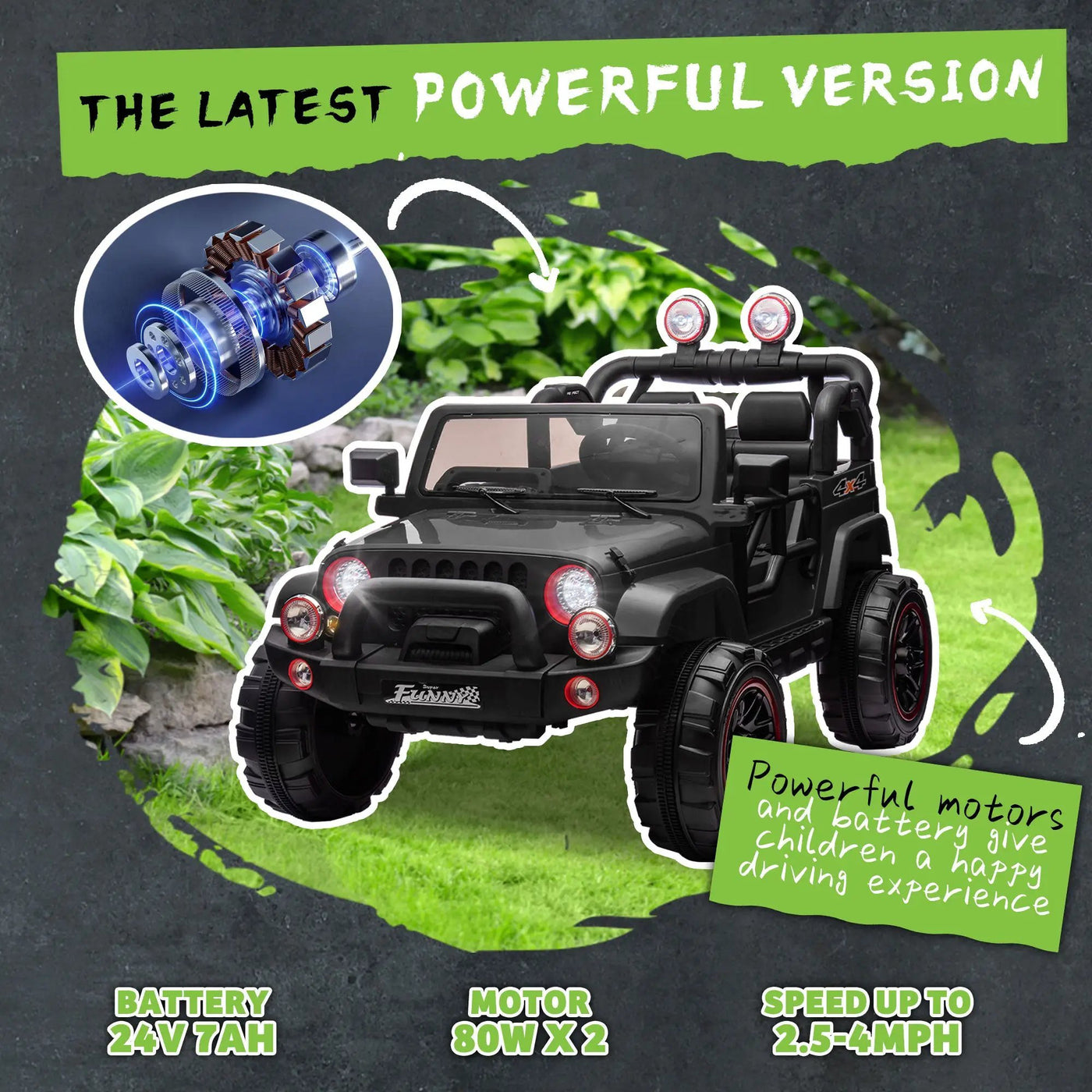 24V Kids Ride-On Electric Car with Parental Control by HouseOfZazla