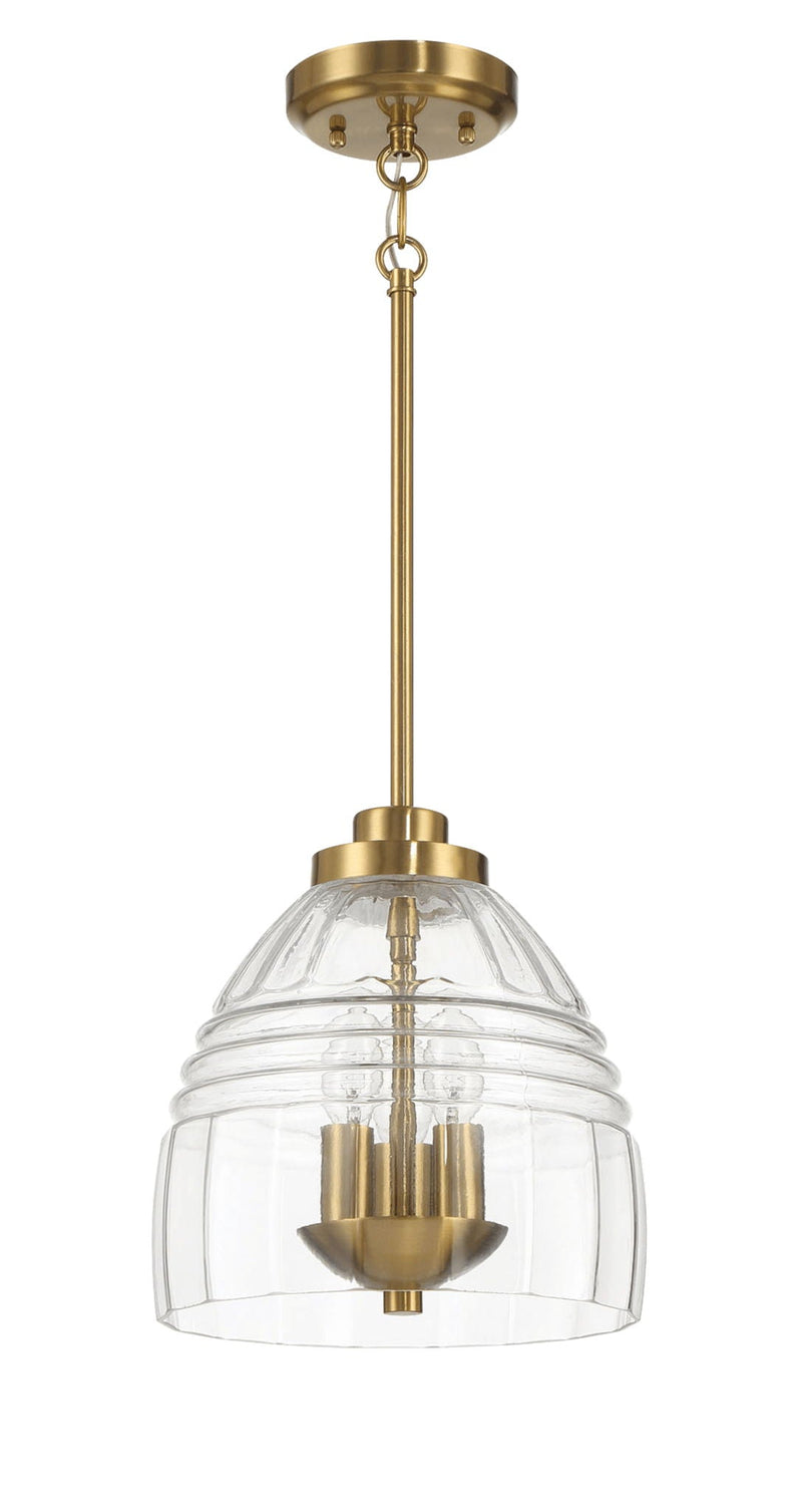 Ember - 3 Candle Lights Chain Pendant - Clear / Gold by HouseOfZazla
