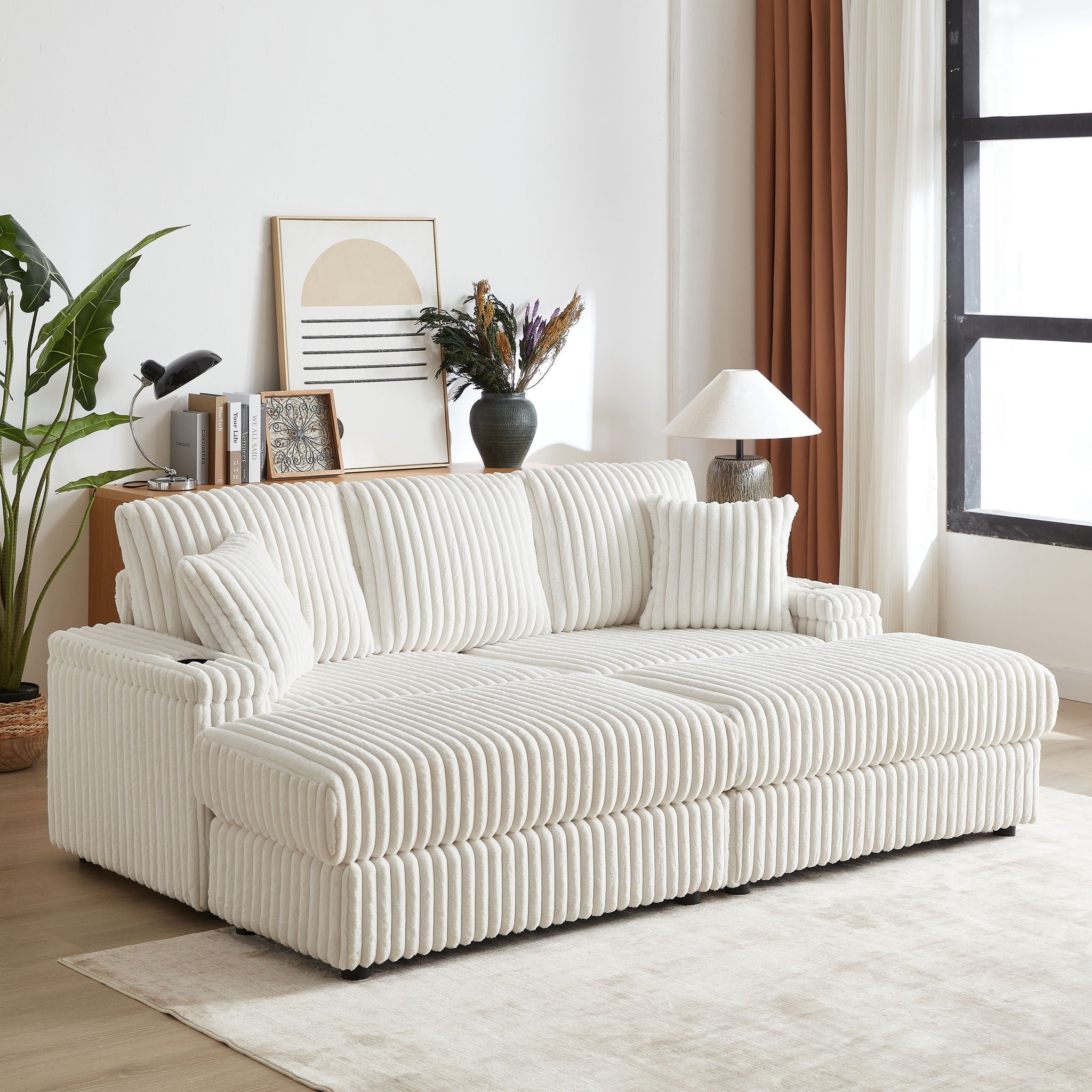 3 Seater Sofa With 2 Ottomans For Living Room by HouseOfZazla