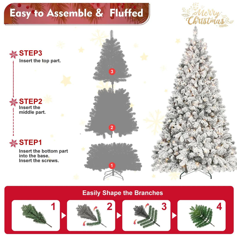 5FT Flocked Christmas Tree with 300 UL Lights by HouseOfZazla
