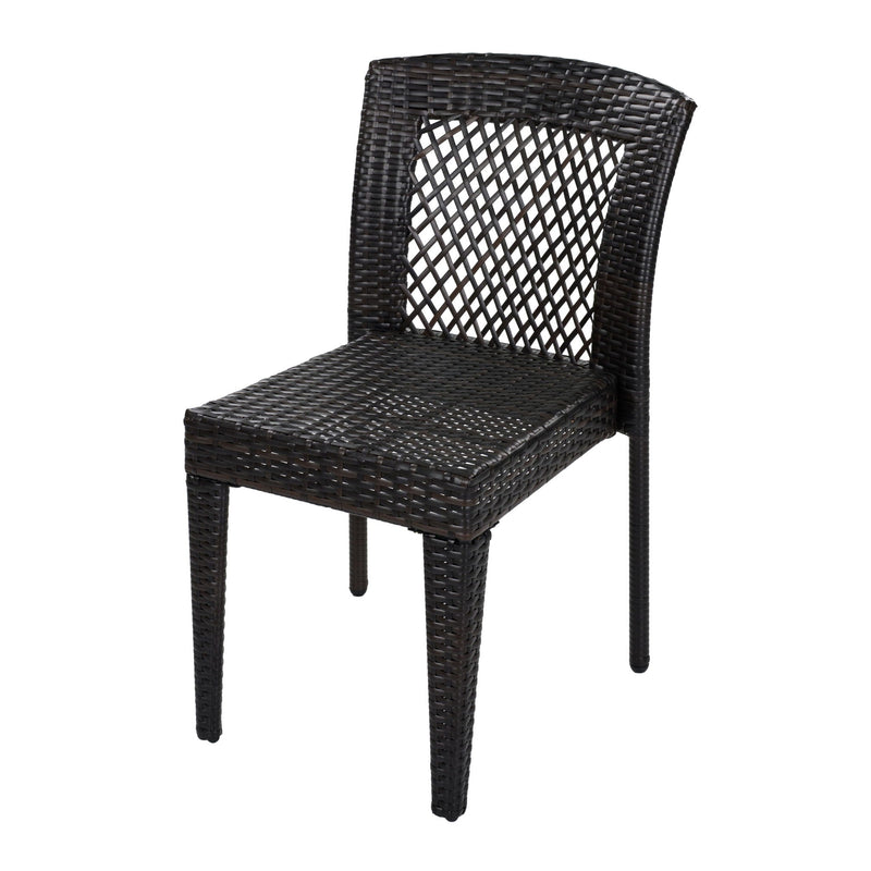 7 Piece Outdoor Dining Set with Table and 6 Chairs - Brown Multi by HouseOfZazla