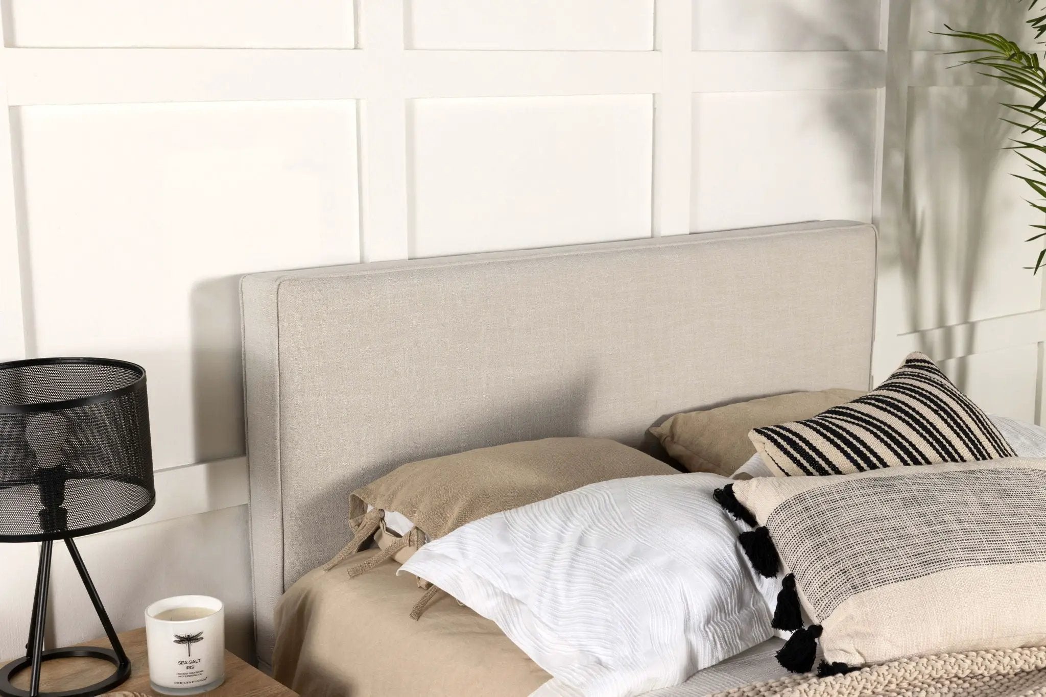 Kosmo Upholstered Queen or Full Panel Headboard Sand by Unique Piece Furniture