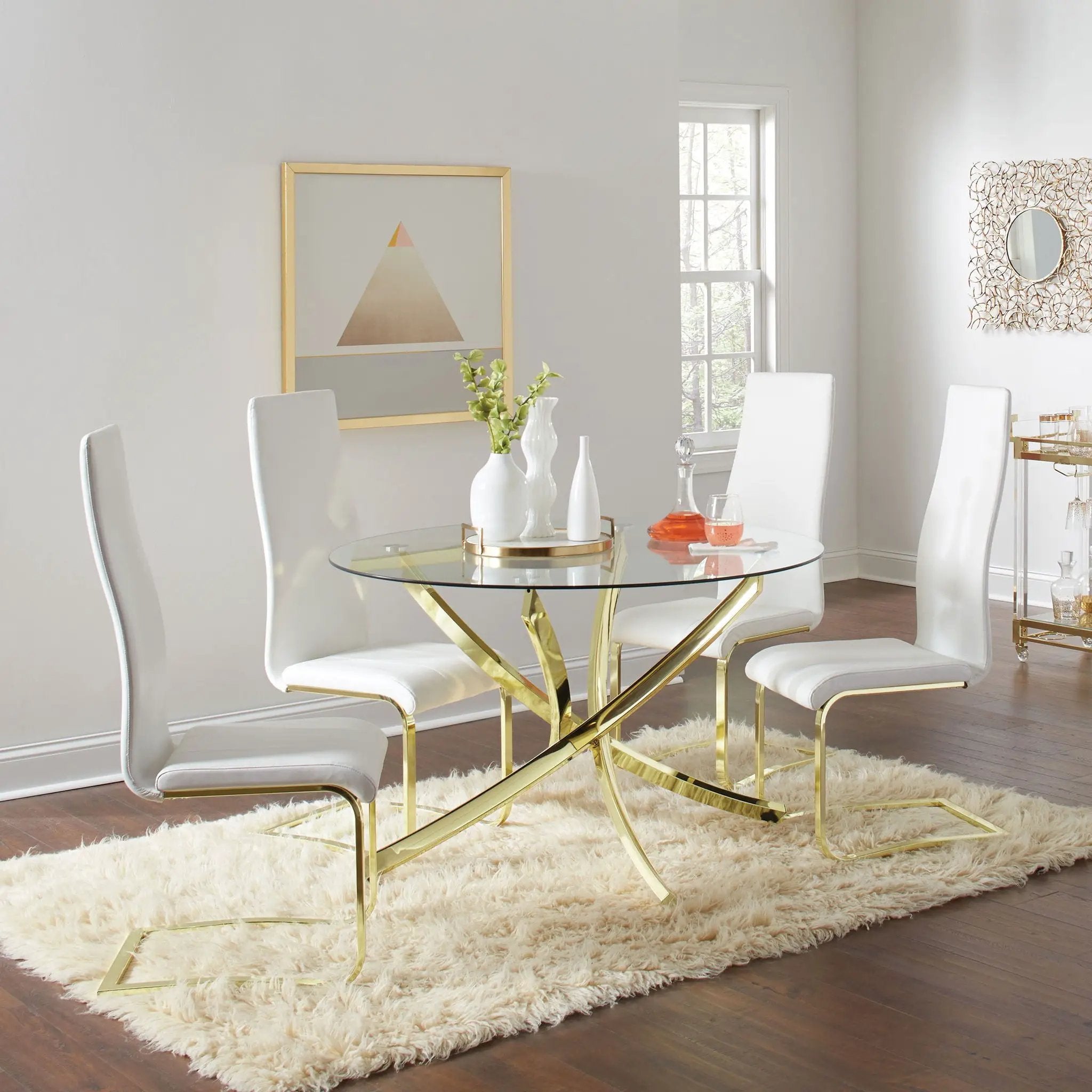 Whittingham - Dining Side Chair (Set of 4) - White / Gold by HouseOfZazla