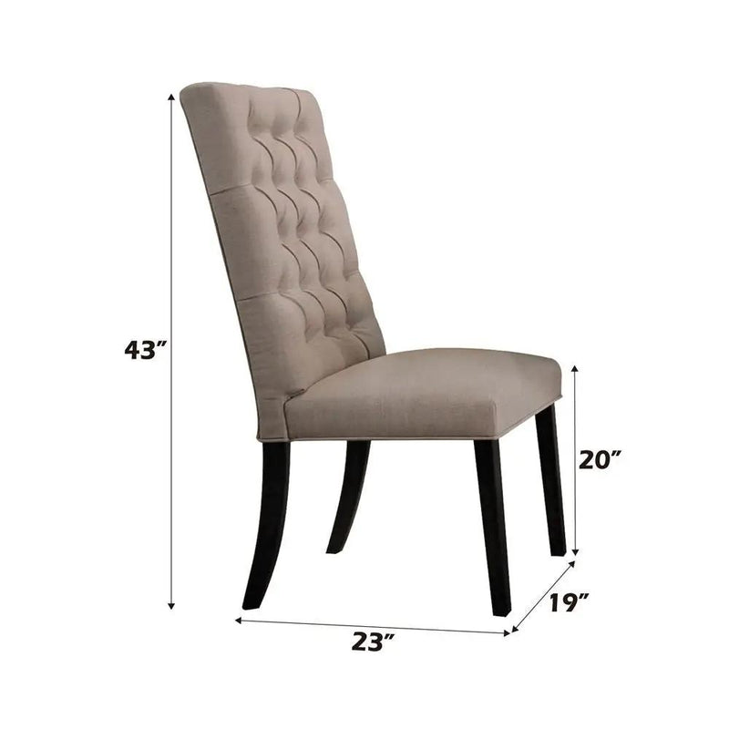 Morland - Side Chair (Set of 2) - Tan Linen & Vintage Black by Unique Piece Furniture
