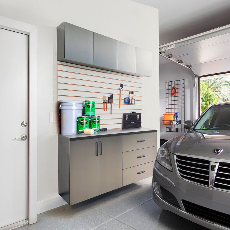 Astro Series - Garage Cabinet Set C With Soft Closing Drawers - Metallic Gray by HouseOfZazla