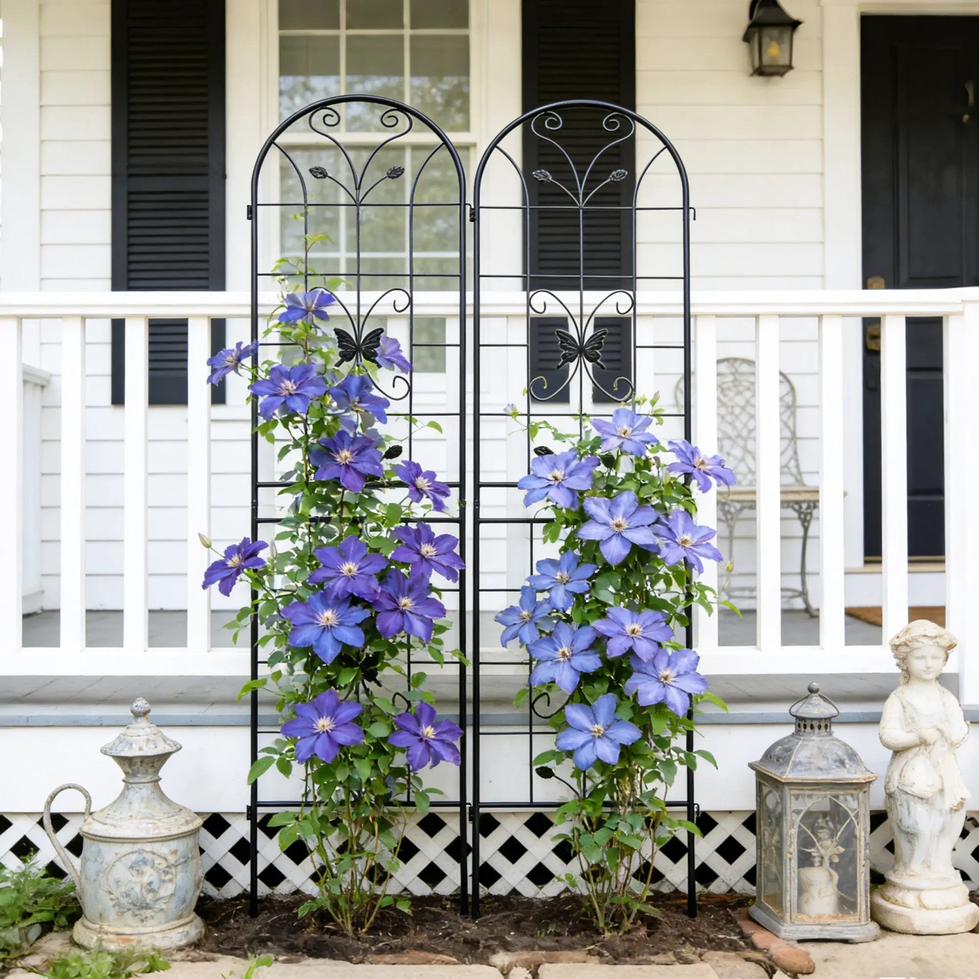 2 Pack Metal Garden Trellis 86.7" x 19.7" by HouseOfZazla