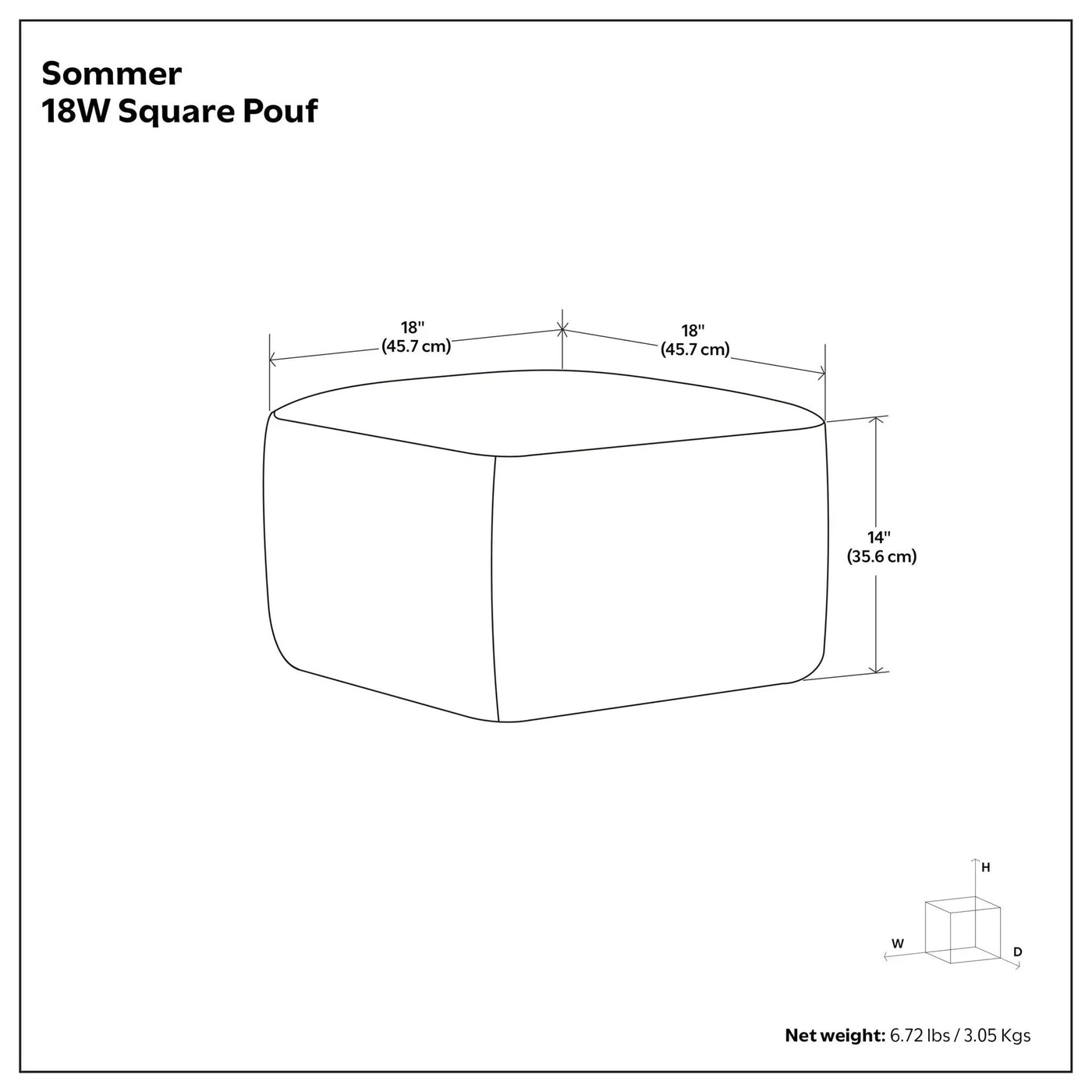 Sommer - Handcrafted Square Pouf by HouseOfZazla