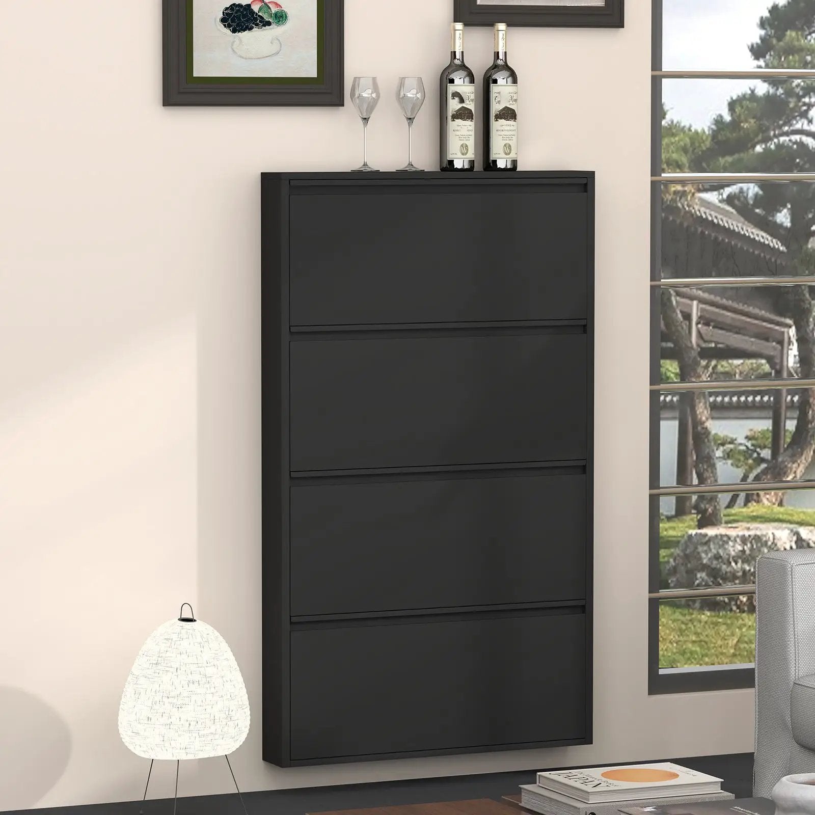Metal Shoe Cabinet with 4 Flip Drawers by HouseOfZazla