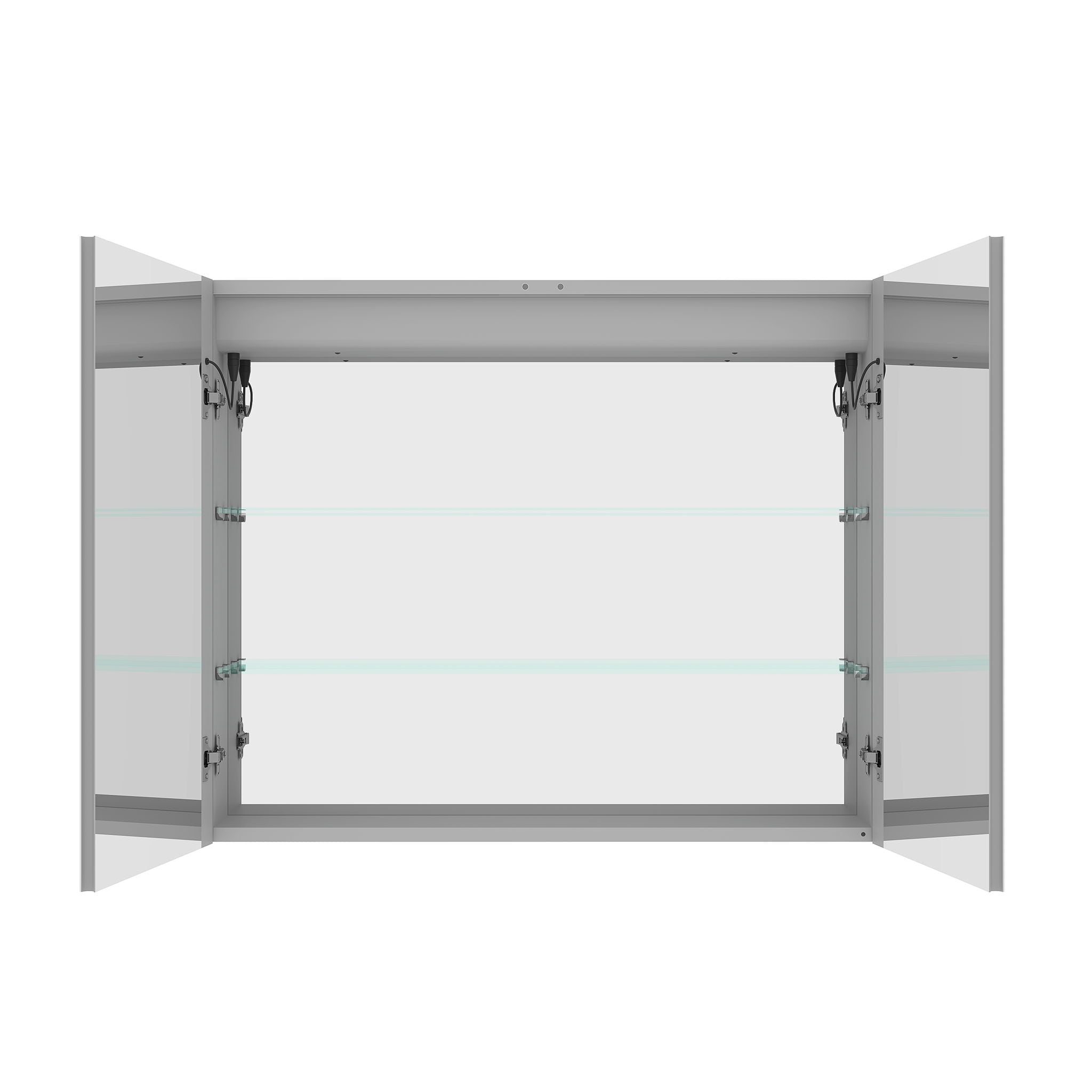 LED Medicine Cabinet With Mirror, Double Door With Defogger, Dimmer, Surface Mount by HouseOfZazla