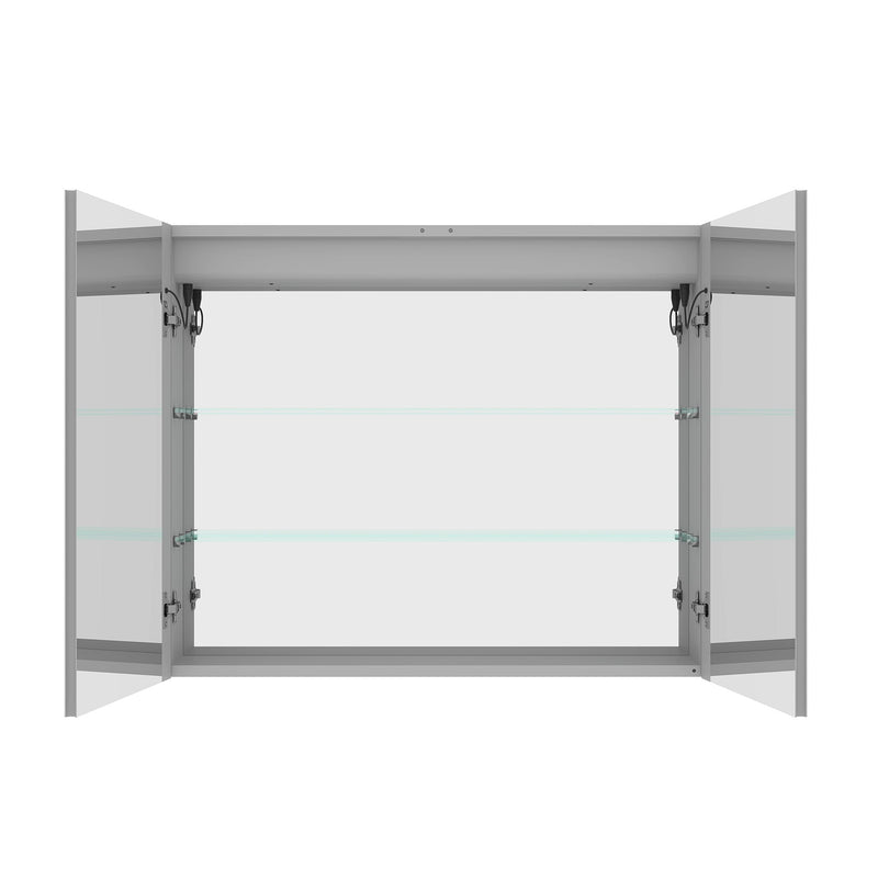 LED Medicine Cabinet With Mirror, Double Door With Defogger, Dimmer, Surface Mount by HouseOfZazla