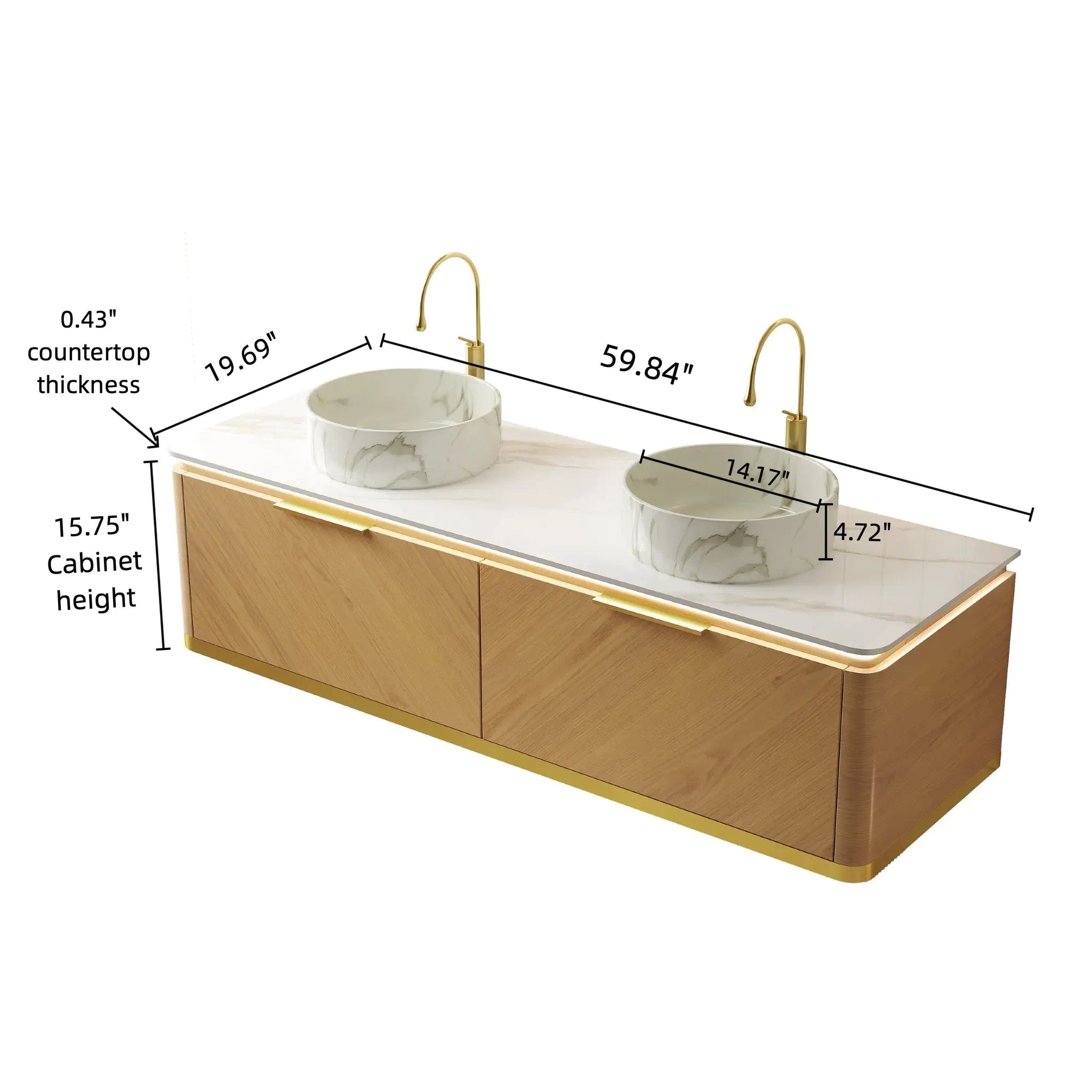 DIPA 60" Bathroom Vanity & Sinks by HouseOfZazla