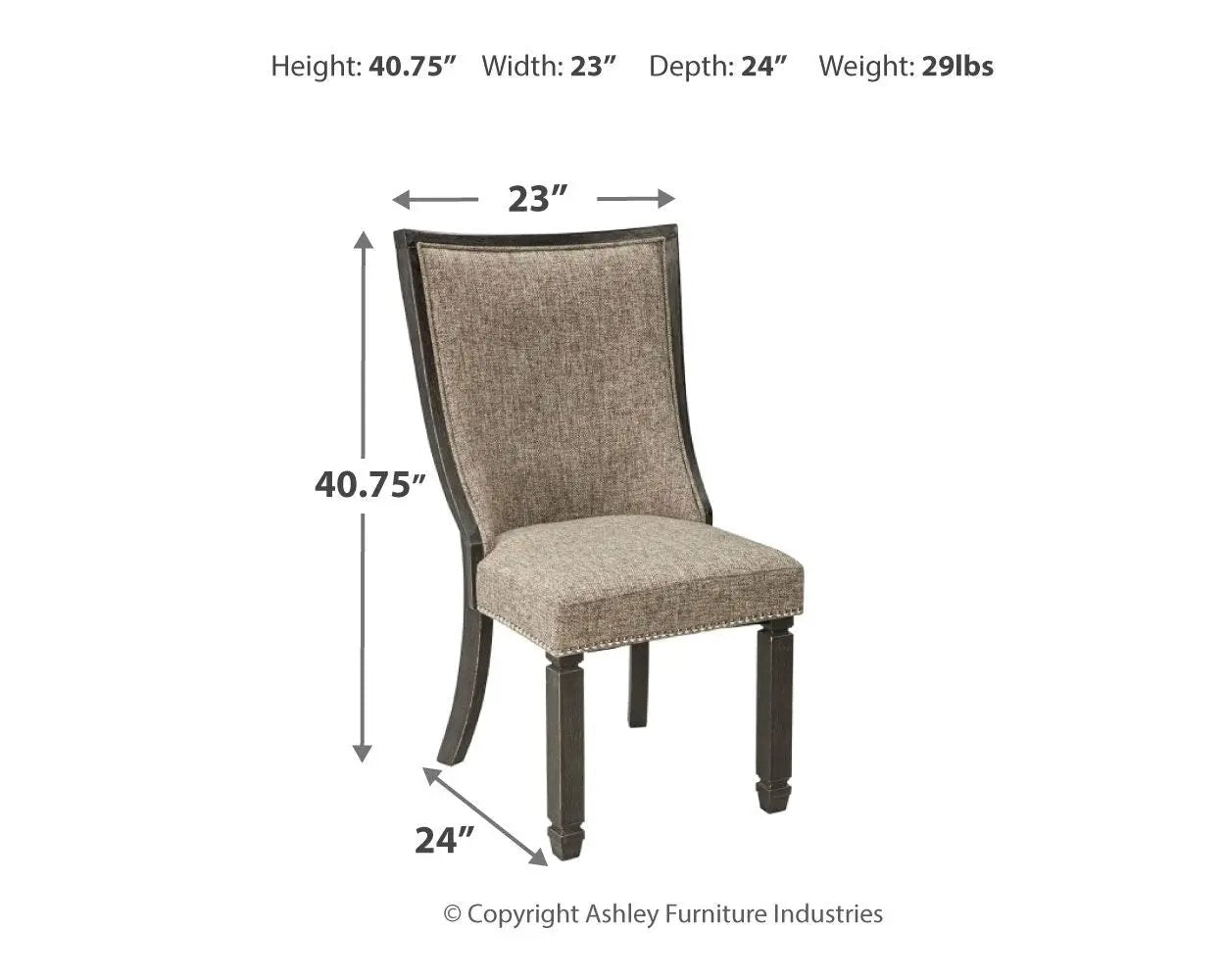 Tyler Creek - Dining UPH Side Chair (Set of 2) - Framed Back - Black / Grayish Brown by Unique Piece Furniture