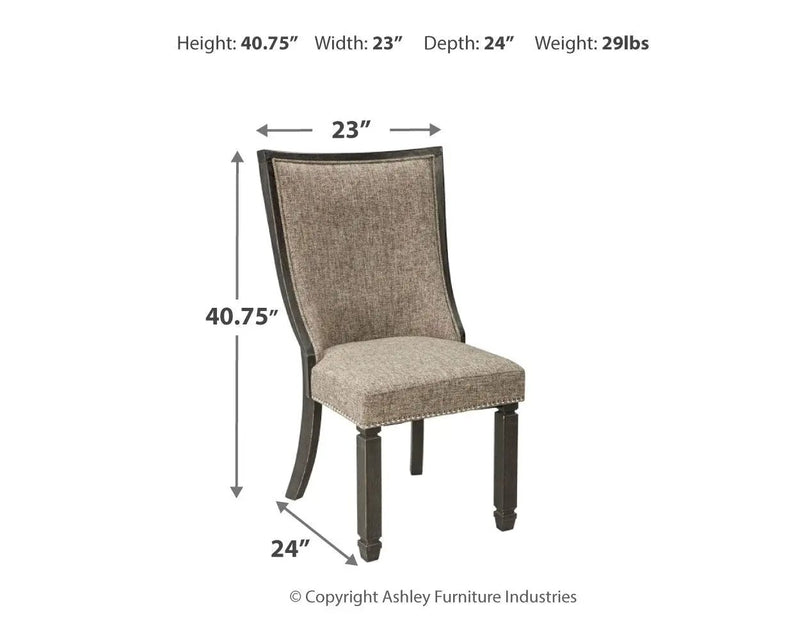 Tyler Creek - Dining UPH Side Chair (Set of 2) - Framed Back - Black / Grayish Brown by Unique Piece Furniture