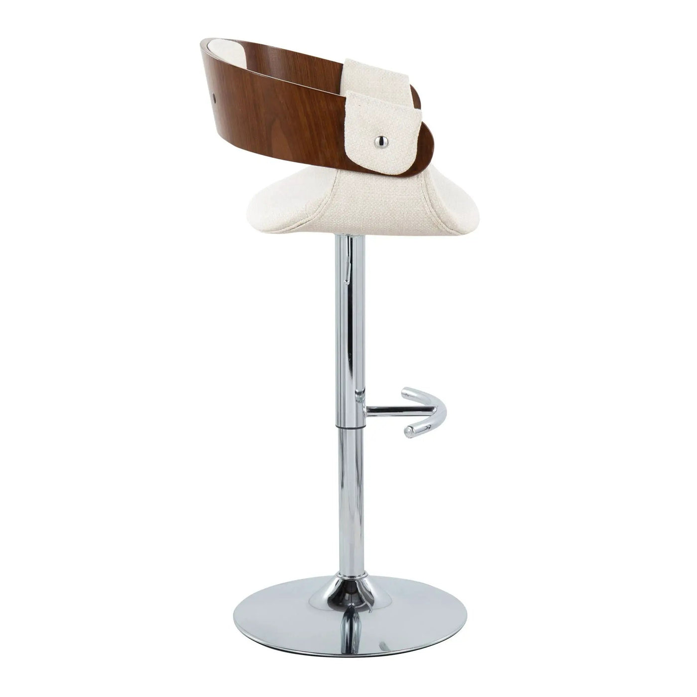 Elisa - Mid Century Modern Adjustable Barstool With Swivel With Rounded T Footrest (Set of 2) by HouseOfZazla
