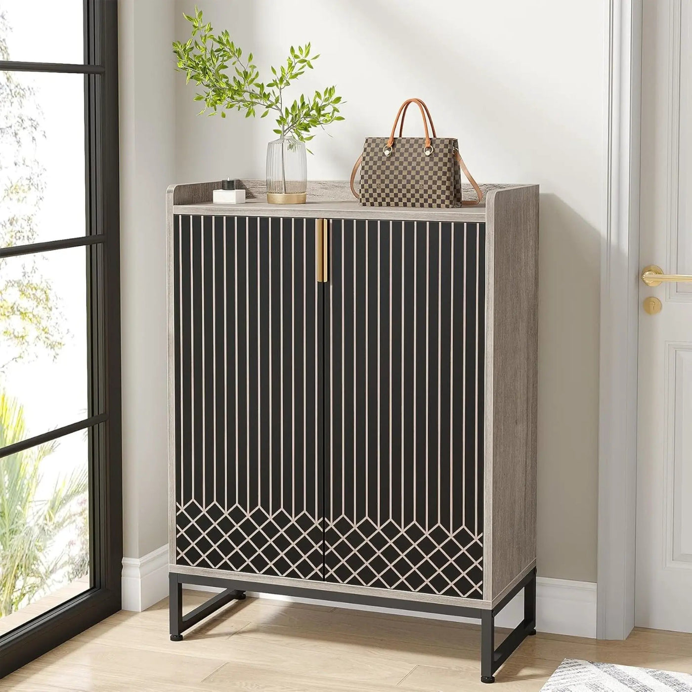 5 Tiers Shoe Storage Organizer With Doors by HouseOfZazla