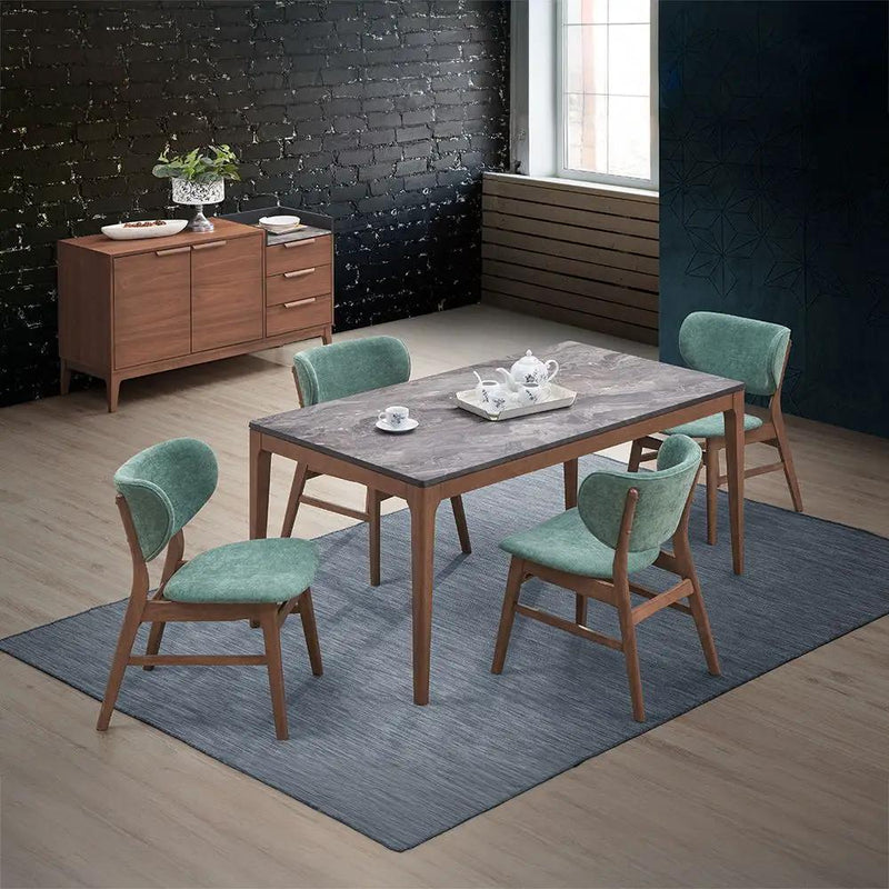 Bevis - Server - Green Fabric & Walnut by Unique Piece Furniture