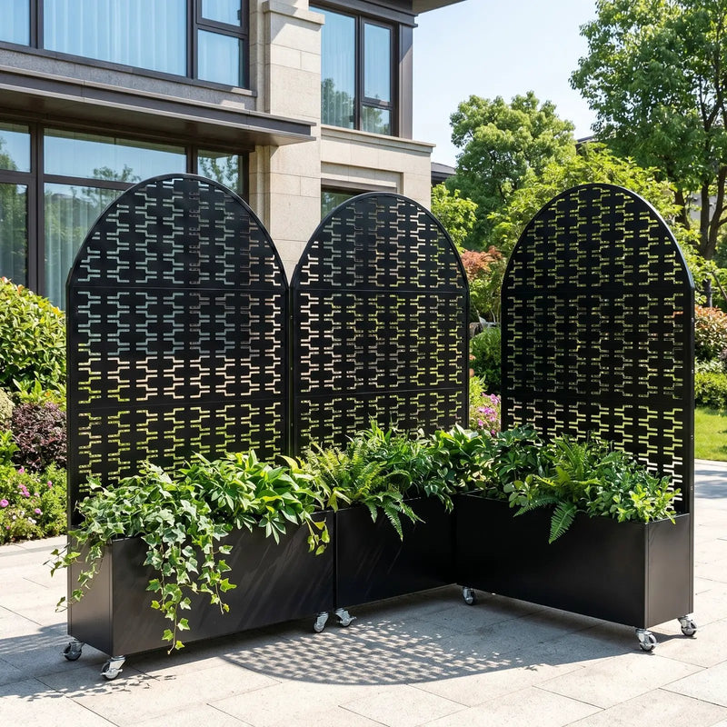 Arched Decorative Privacy Screen with Planter Box by HouseOfZazla