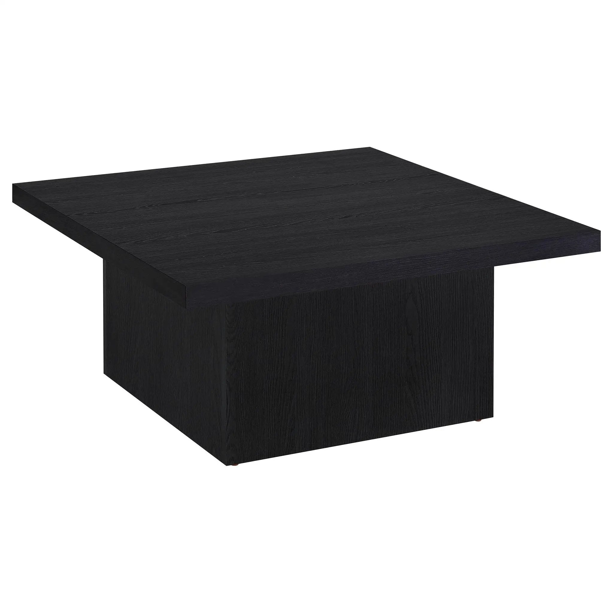 Devar Square Engineered Wood Cocktail Coffee Table Black by Unique Piece Furniture