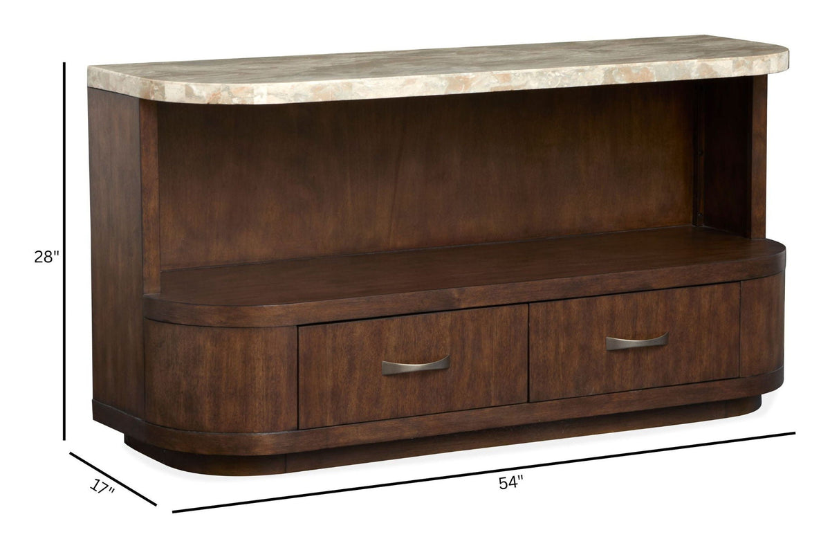 McPherson - Demilune Sofa Table - Burnt Umber, photo 7 of 7