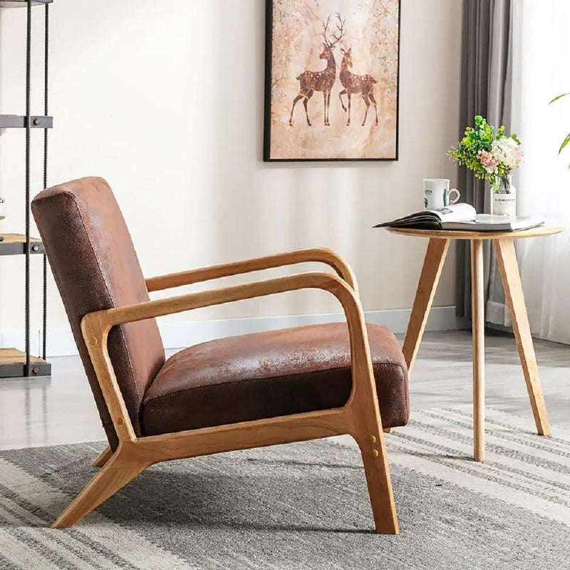Classic Mid-Century Modern Accent Chairs, Open Framed Armchair With Cushioning by Unique Piece Furniture