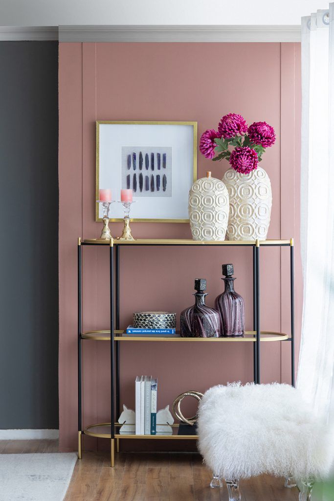 3 Tier Metal Console Table with Mirrored Shelves - Golden Black, photo 10 of 12
