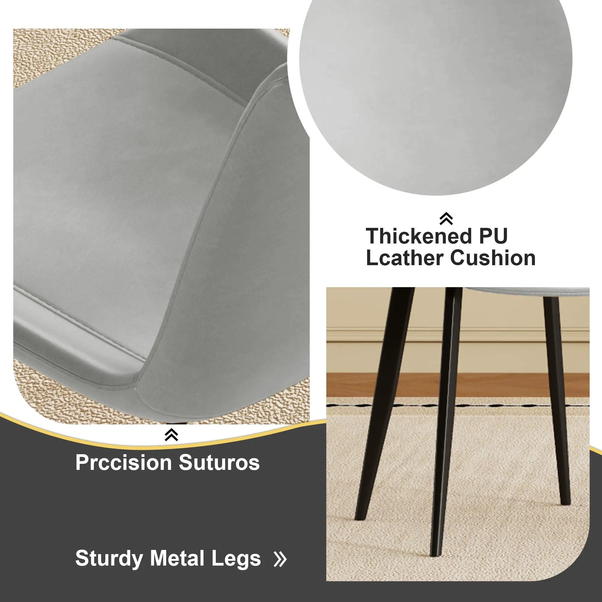 Modern Dining Chair With Carbon Steel Legs by Unique Piece Furniture