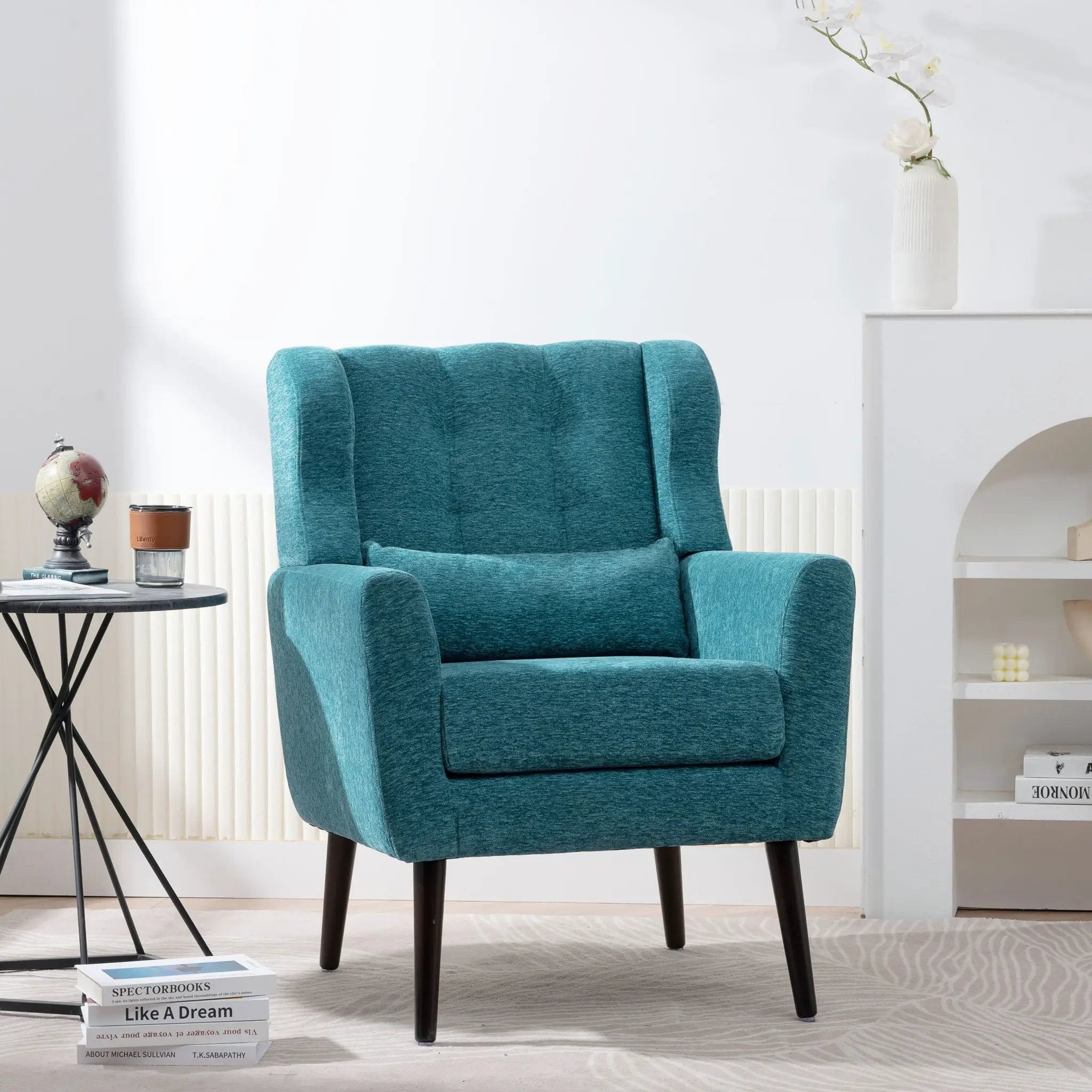 Modern Accent Chair Upholstered Foam Filled Living Room Chairs Comfy Reading Chair Mid-Century Modern Chair With Fabric Lounge Arm Chairs Armchair For Living Room Bedroom by Unique Piece Furniture