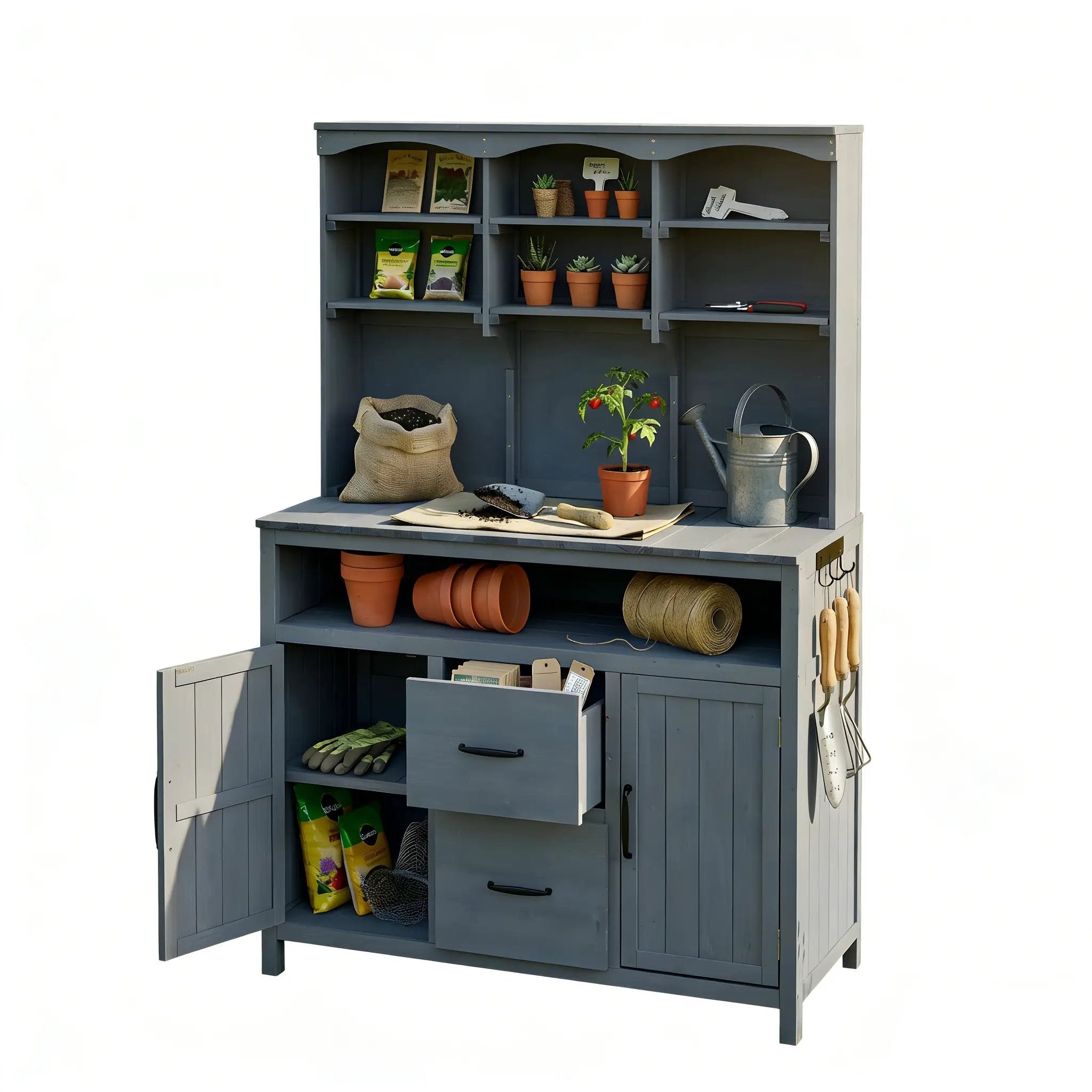 TOPMAX Large Fir Wood Potting Bench by HouseOfZazla