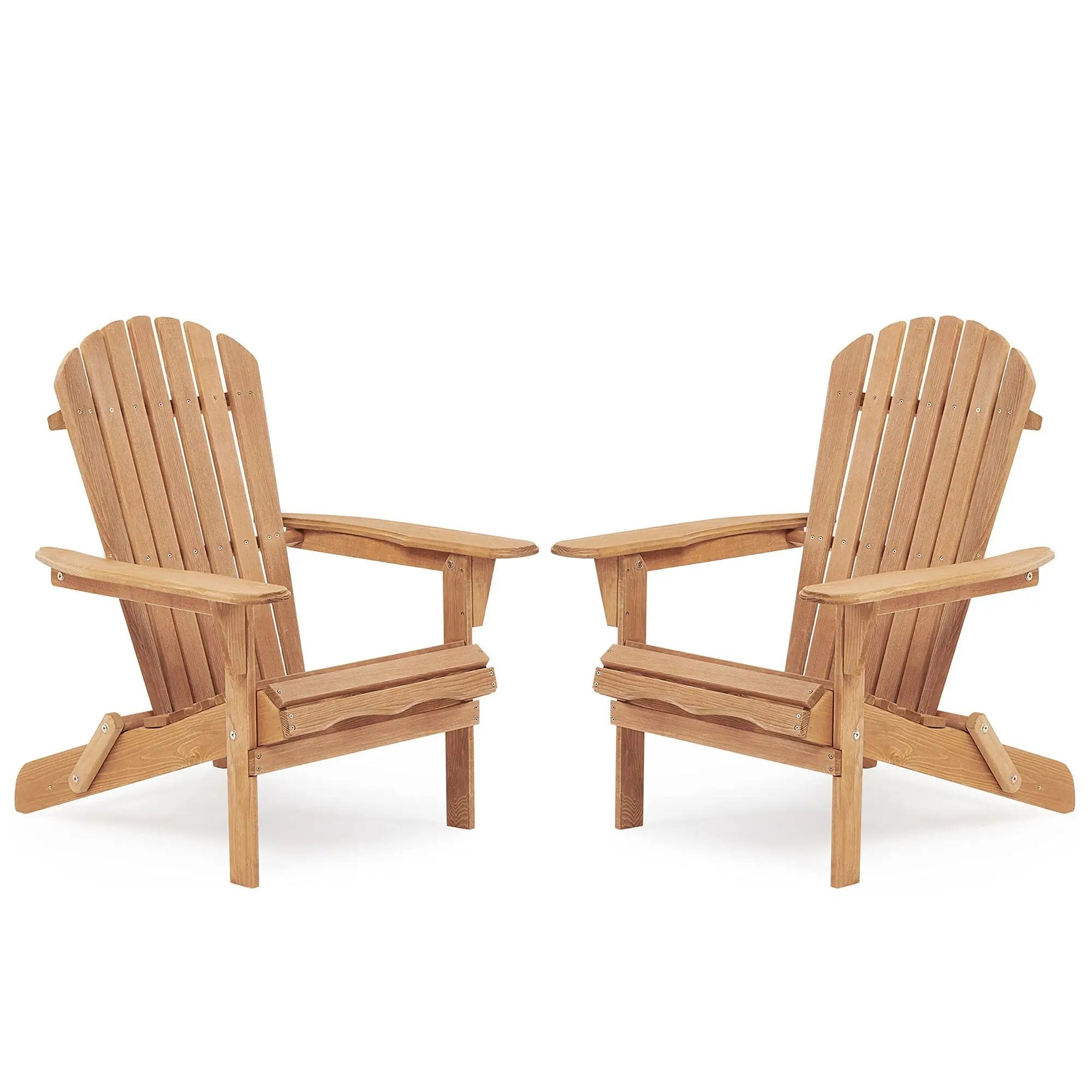 Lounge Patio Chair For Garden Outdoor Wooden Folding Adirondack Chair (Set of 2) Solid Cedar Wood Lounge Patio Chair For Garden by HouseOfZazla