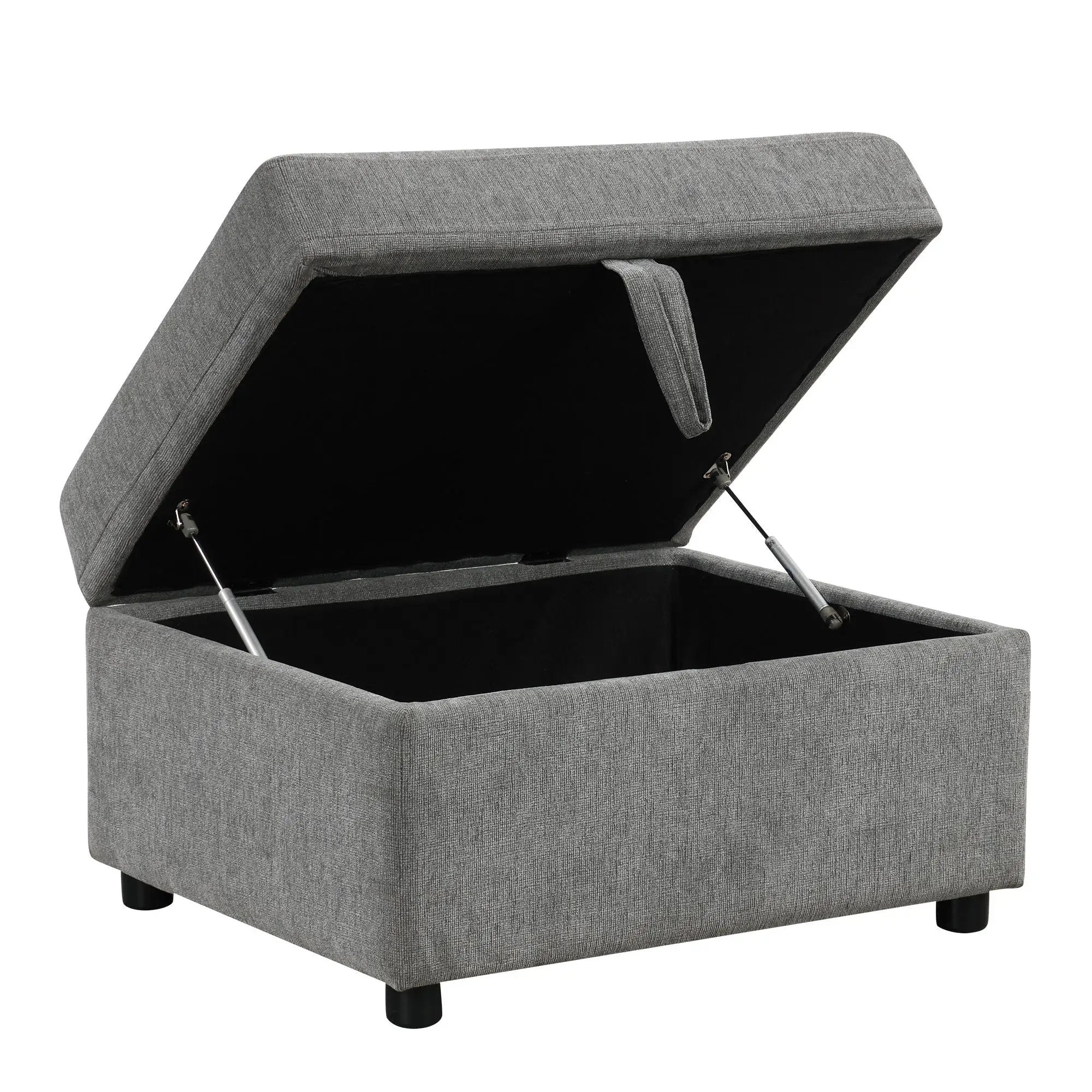 Sectional Sofa Convertible Pull-Out Bed With Storage Ottoman & USB Ports by Unique Piece Furniture