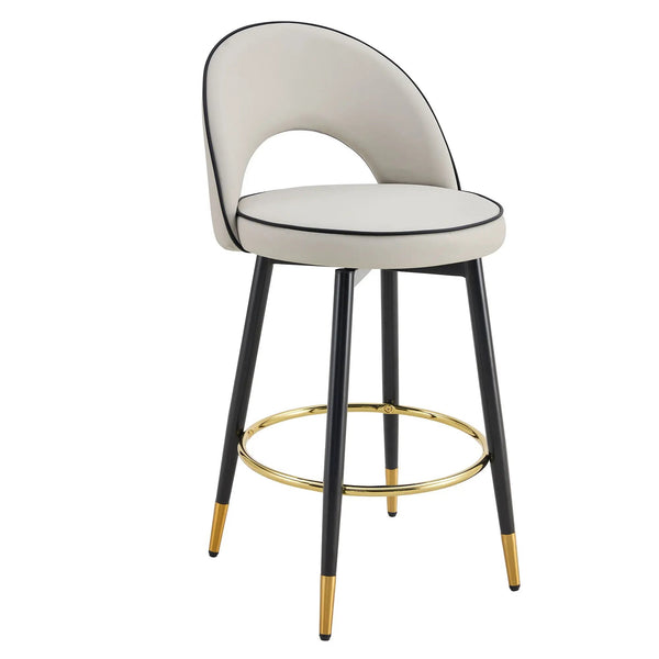 Modern Upholstered 360° Rotatable Bar Chair With Metal Legs For Dining Room (Set of 2), photo 2 of 14