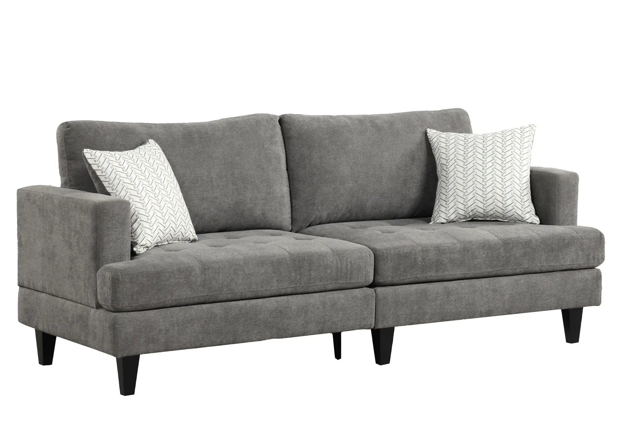 Callaway - Sofa With Throw Pillows - Gray by HouseOfZazla