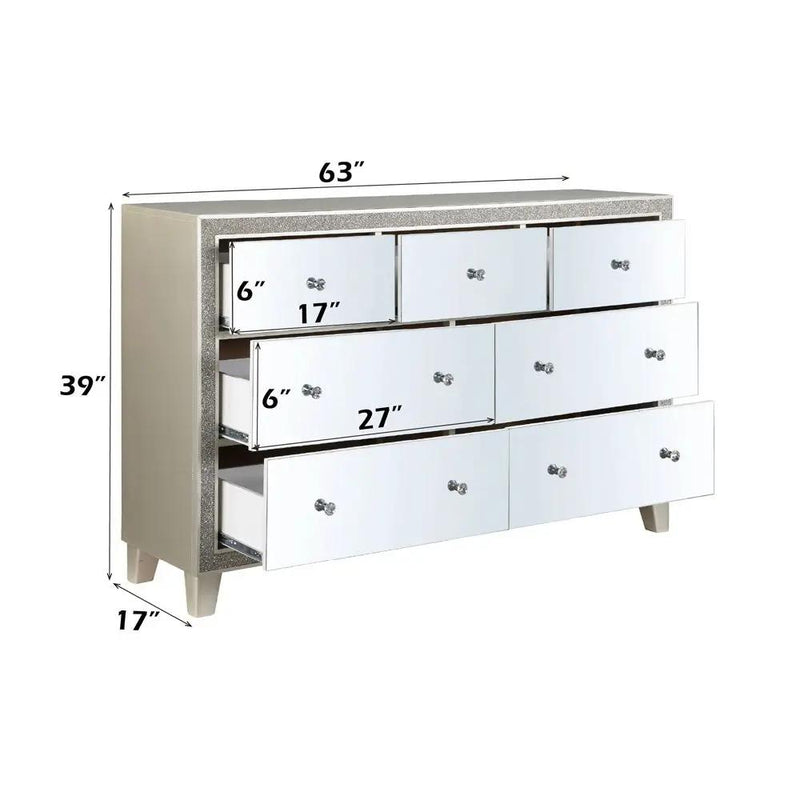 Sliverfluff - Dresser - Mirrored & Champagne by Unique Piece Furniture