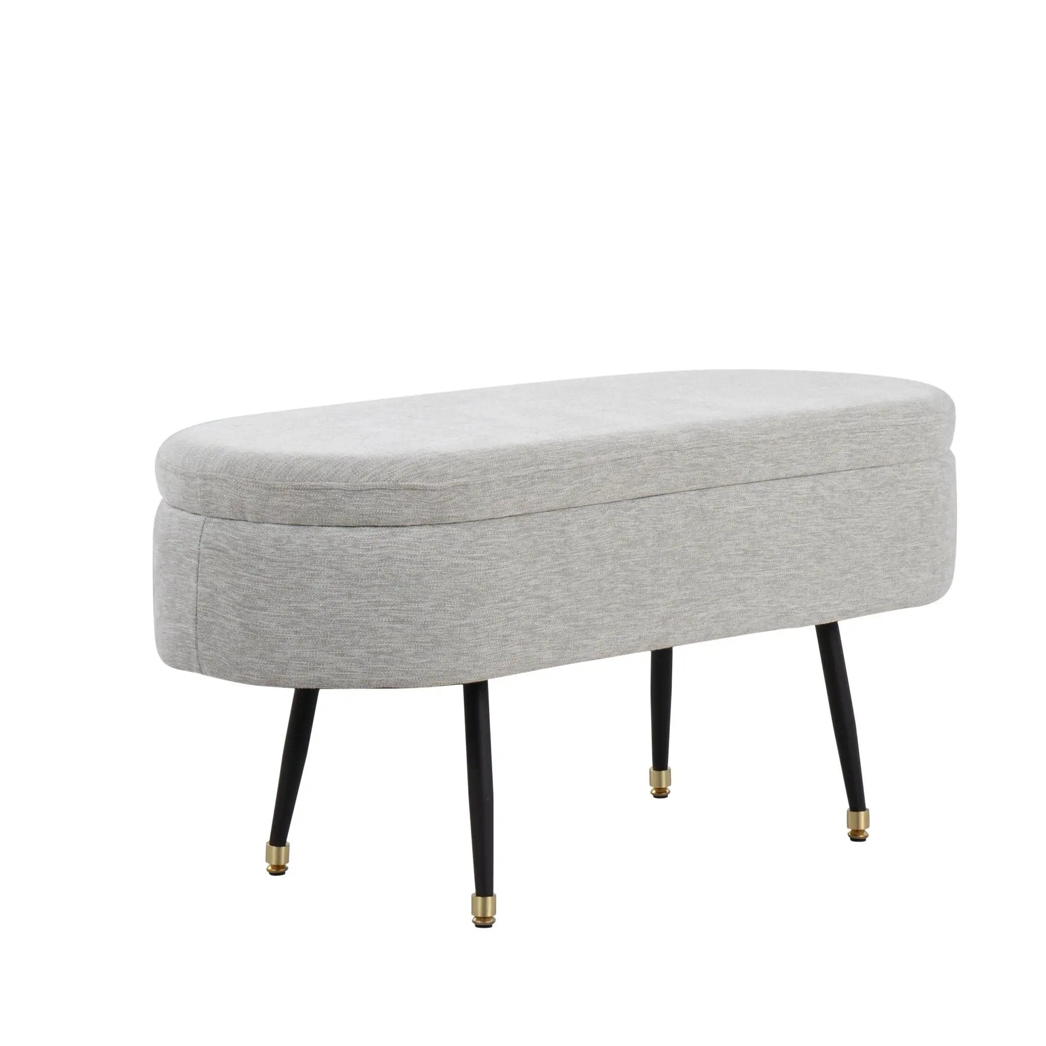 Harvey - Contemporary Storage Bench - Black / Light Gray by HouseOfZazla
